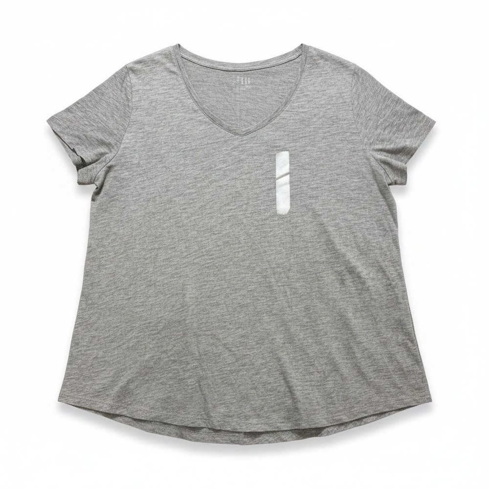 Gap XXL Gray Womens V-Neck Short Sleeve T-Shirt Casual Cozy Cotton Tee